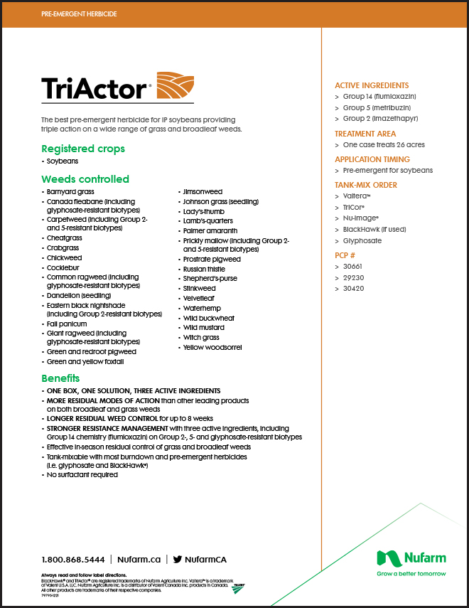 Soybeans Preemergent & InCrop Herbicides Nufarm Canada