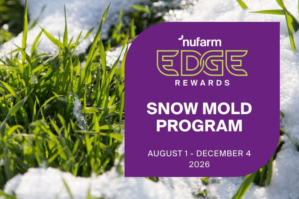 Nufarm Edge Rewards presents its snow mold program, running from August 1 through December 4 2026.