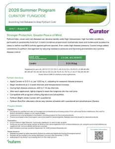 Exclusive rebates for Curator Fungicide 2026 Summer Program